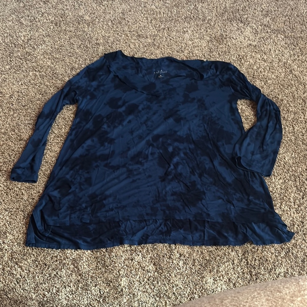 New Directions Blue Boxy Tunic Blouse